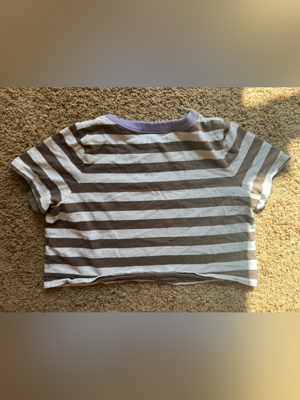 Madewell 100% cotton striped crop t shirt size medium - Picture 2 of 4